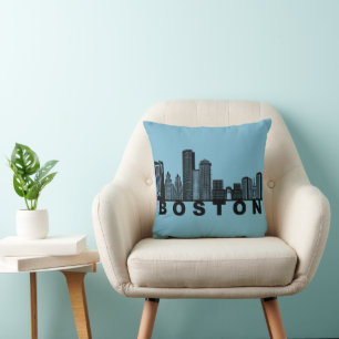 Boston Skyline Silhouette  Cushion