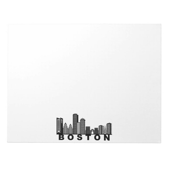 Boston Skyline Silhouette  Notepad (Front)
