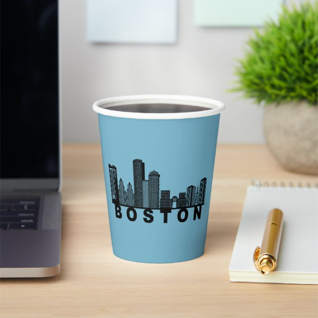 Boston Skyline Silhouette  Paper Cups (Insitu)