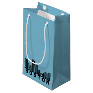 Boston Skyline Silhouette Small Gift Bag