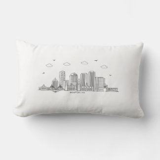 Boston skyline throw pillow