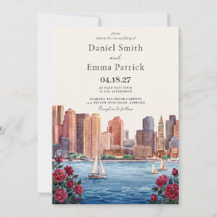 Boston Skyline Wedding Invitation