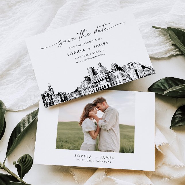 Boston Skyline Wedding Save the Date Card (Creator Uploaded)
