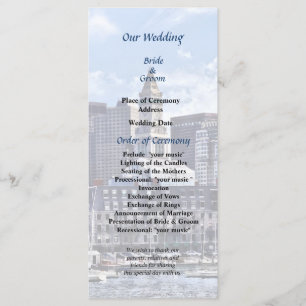 Boston Skyline With Custom House Wedding Program