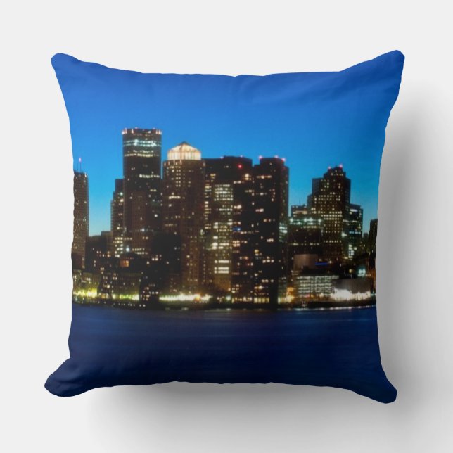 Boston skyline with moon cushion (Front)