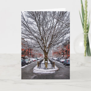 Boston south end winter greeting card