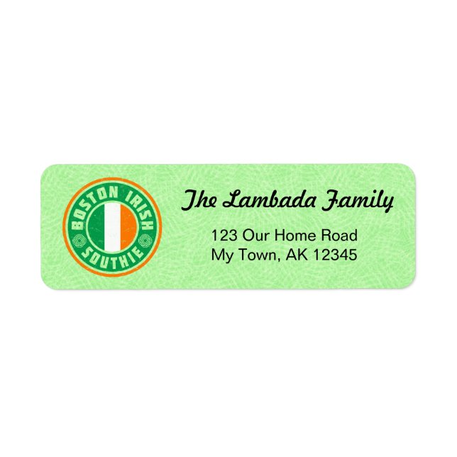 Boston Southie Irish American Address Labels (Front)