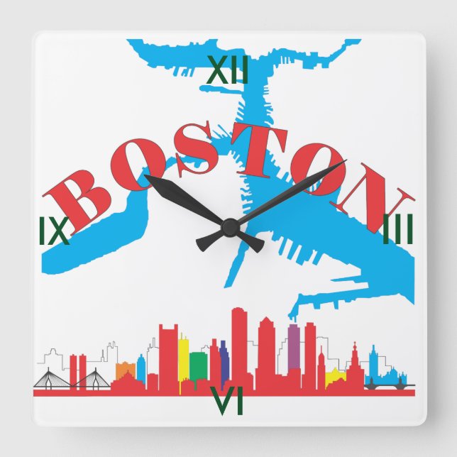 Boston Square Wall Clock (Front)