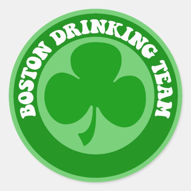 Boston St Patrick's Day Classic Round Sticker (Front)