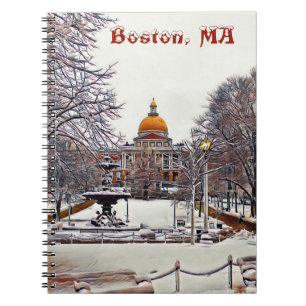 Boston State House in Winter Notebook
