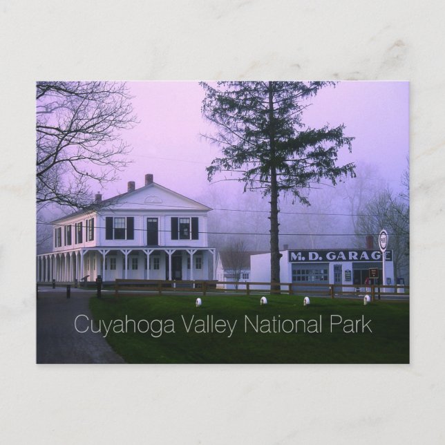 Boston Store, M. D. Garage, Cuyahoga National Park Postcard (Front)