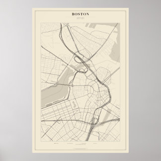 Boston Street Map Poster