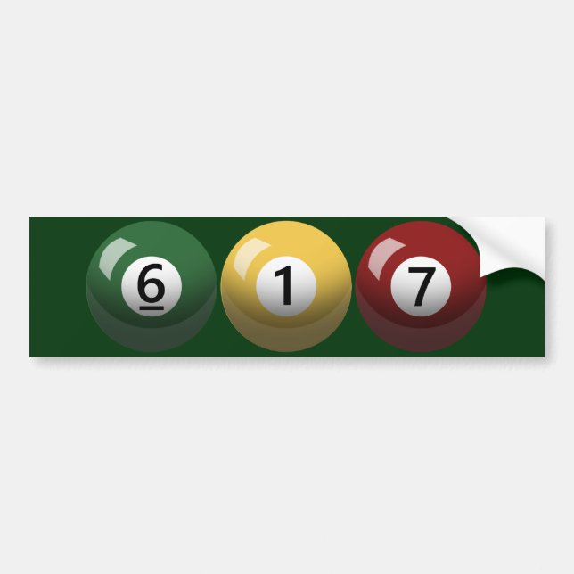Boston Strong 617 Billiards Bumper Sticker (Front)