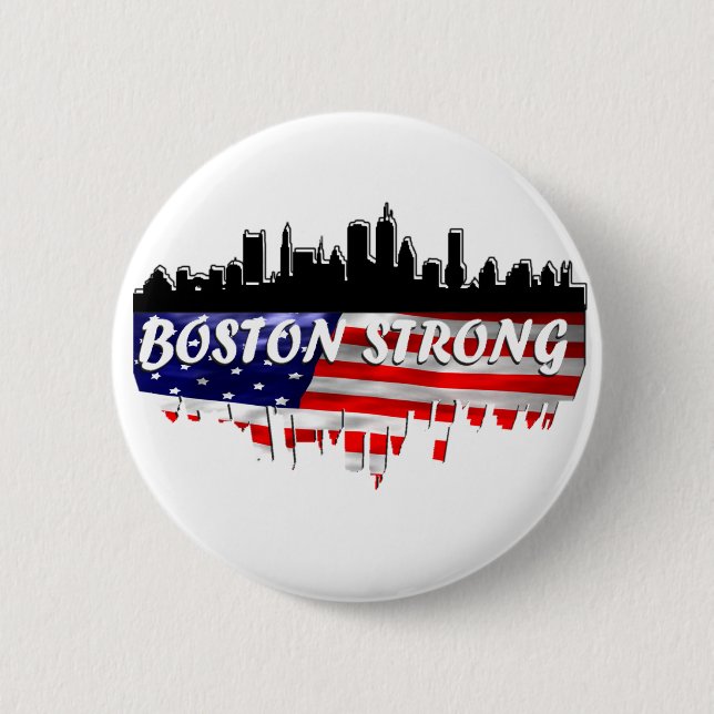 Boston Strong 6 Cm Round Badge (Front)