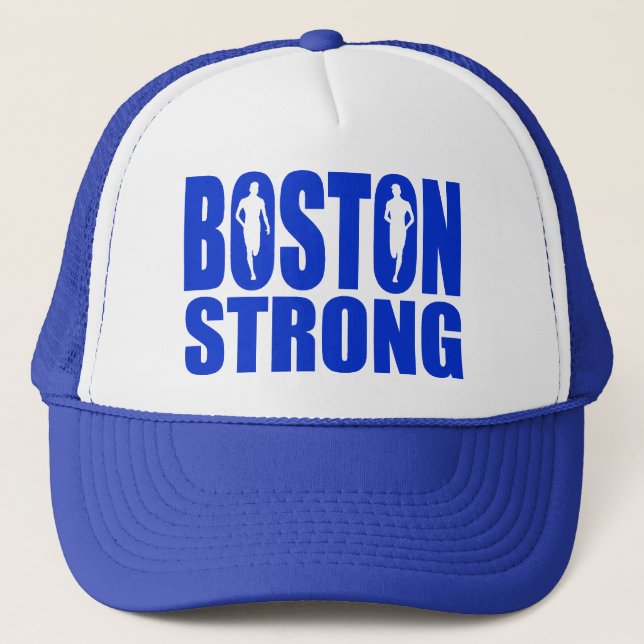 Boston strong Blue Trucker Hat (Front)