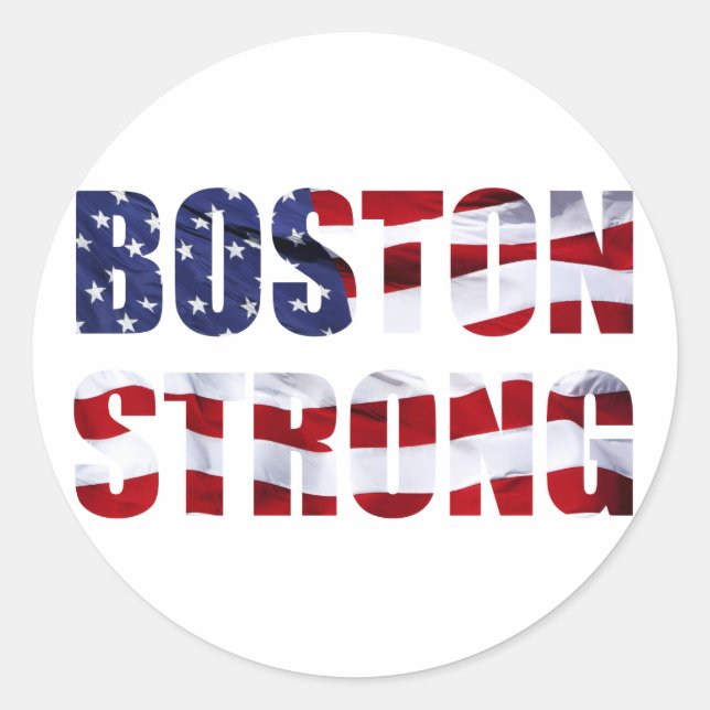 BOSTON STRONG CLASSIC ROUND STICKER (Front)
