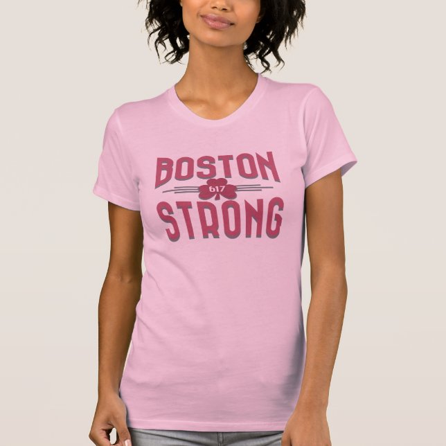 Boston Strong Deco Shamrock Irish T-Shirt (Front)