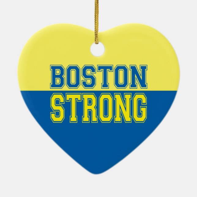 Boston Strong Graphic Style Ceramic Tree Decoration (Back)