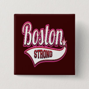Boston Strong in Pink 15 Cm Square Badge
