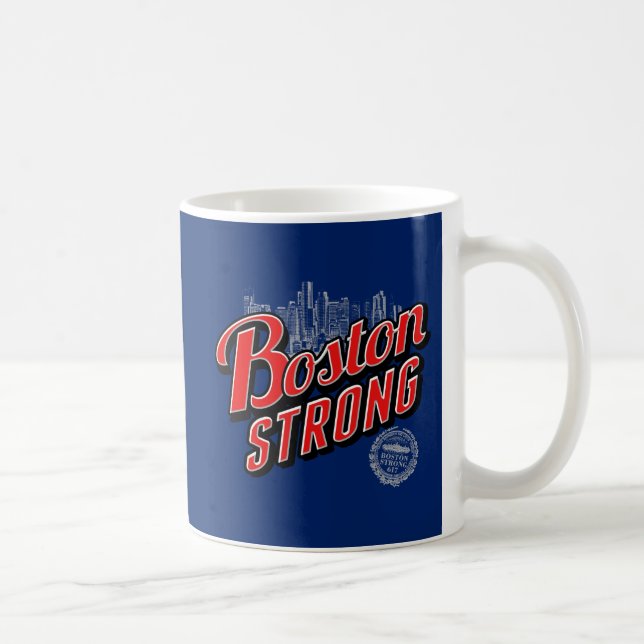 Boston Strong in red and blue decor Coffee Mug (Right)