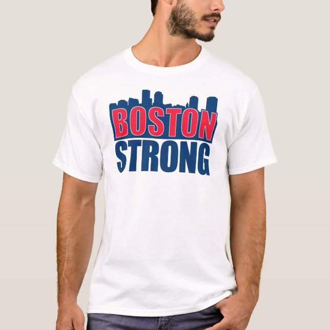 Boston Strong Red & Blue T-Shirt (Front)