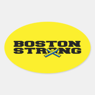 BOSTON STRONG Ribbon graphic Oval Sticker