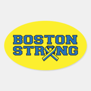 BOSTON STRONG Ribbon graphic Oval Sticker