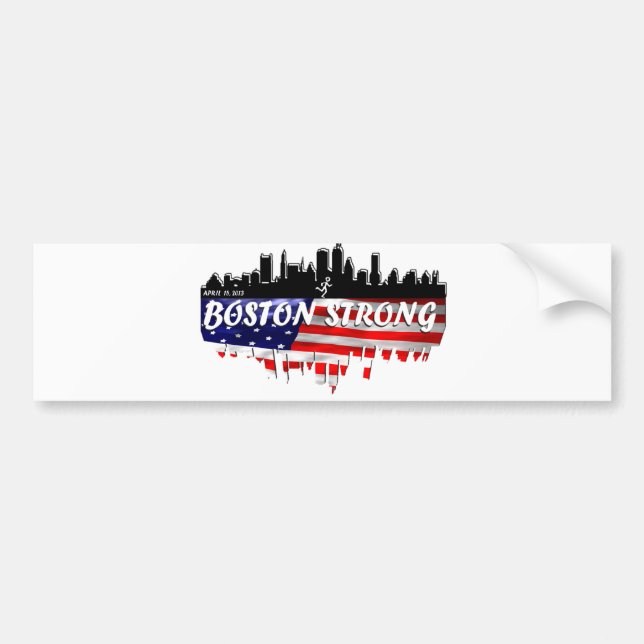Boston Strong Run Bumper Sticker (Front)