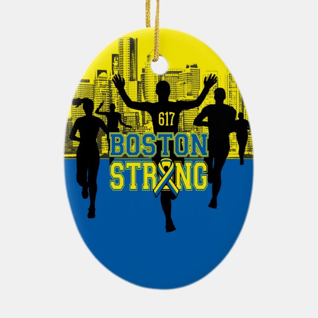 Boston Strong Spirit Ceramic Tree Decoration (Back)