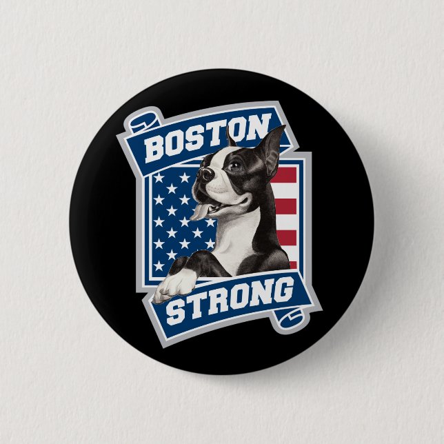 BOSTON STRONG TERRIER crest style 6 Cm Round Badge (Front)