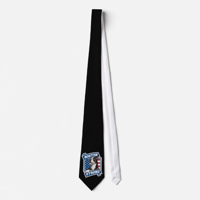 BOSTON STRONG TERRIER crest style Tie (Front)