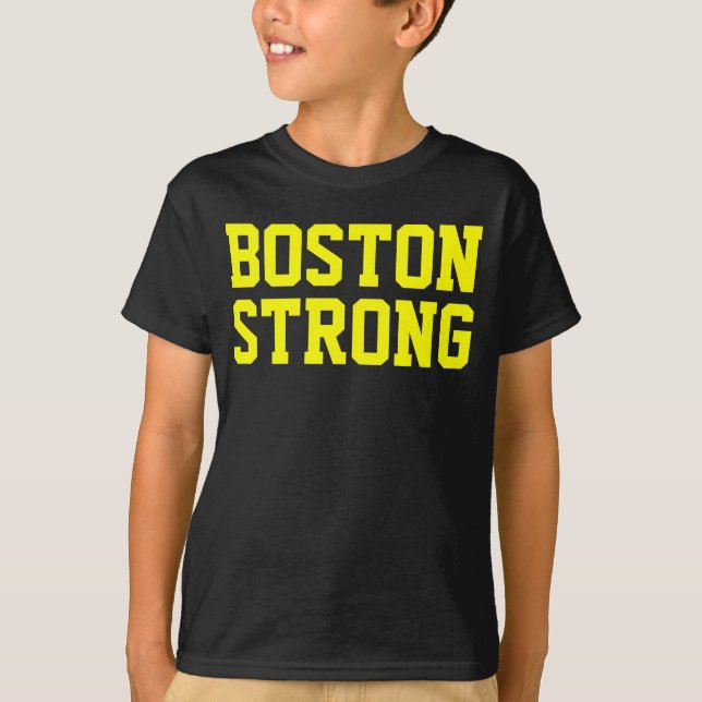 Boston Strong Yellow Black T-Shirt (Front)
