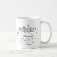 Boston Stylized Skyline | Custom Slogan