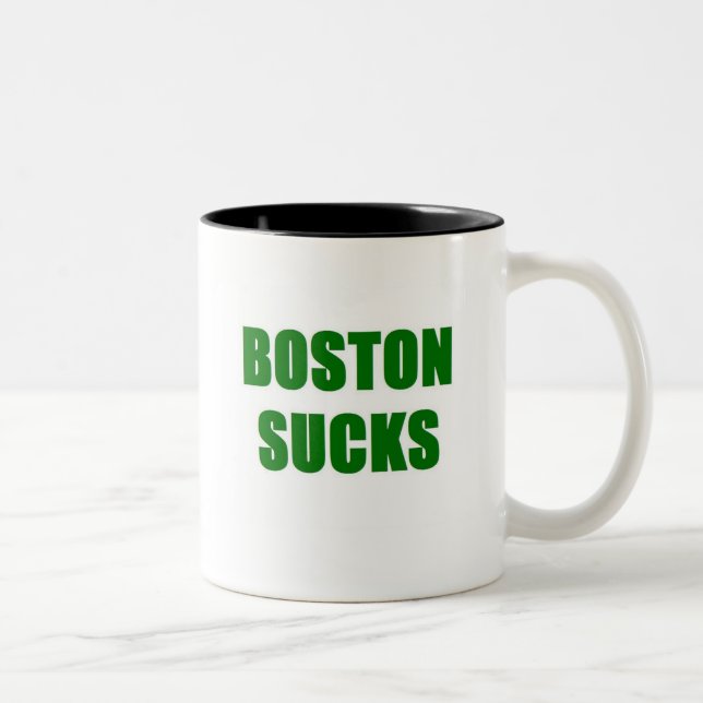 Boston Sucks Two-Tone Coffee Mug (Right)
