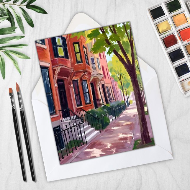 Boston Summer | Massachusetts Brownstones Card (Creator Uploaded)