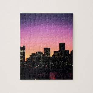Boston Sunset Skyline From The Harbour .png Jigsaw Puzzle