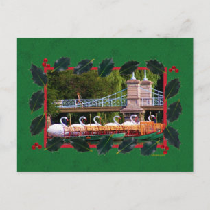 Boston Swan Boats for the Holidays Holiday Postcard
