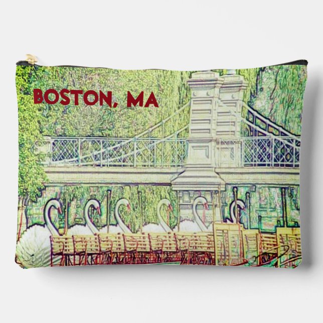 Boston Swan Boats in Pencil and Ink  Accessory Pouch (Front)