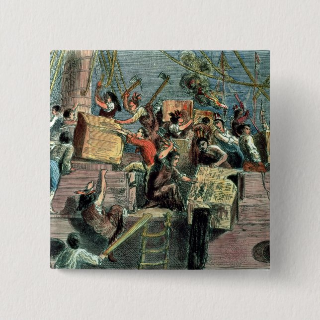Boston Tea Party, 16th December 1773 15 Cm Square Badge (Front)