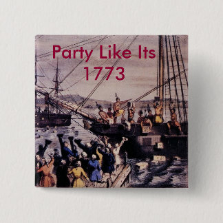 Boston_Tea_Party_Currier_colored, Party Like It... 15 Cm Square Badge