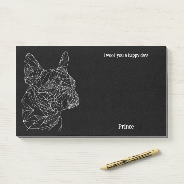Boston Terrier Abstract Art Dog Name  Post-it Notes (On Desk)