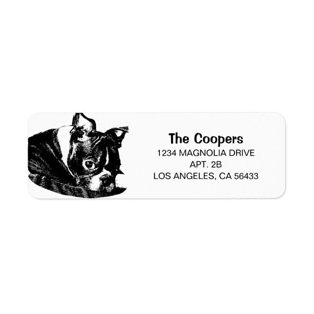 Boston Terrier Address Return Address Label (Front)