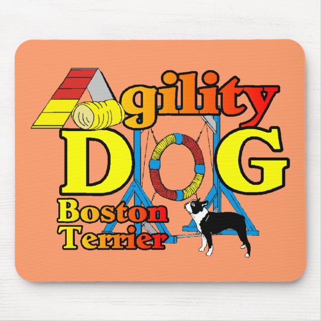 Boston Terrier Agility Gifts Mouse Pad (Front)