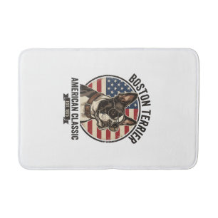 Boston Terrier American Classic Dog Flag Sunglasse Bath Mat