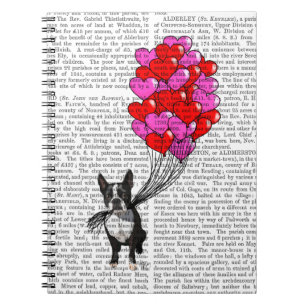 Boston Terrier And Balloons Notebook