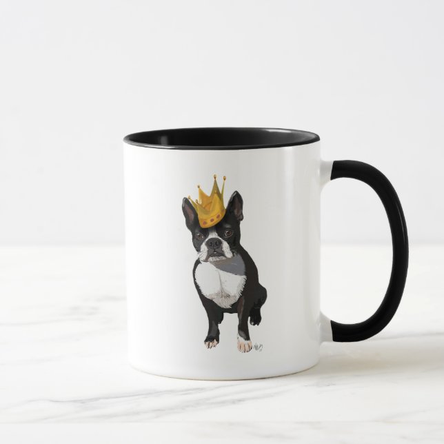 Boston Terrier And Crown Mug (Right)