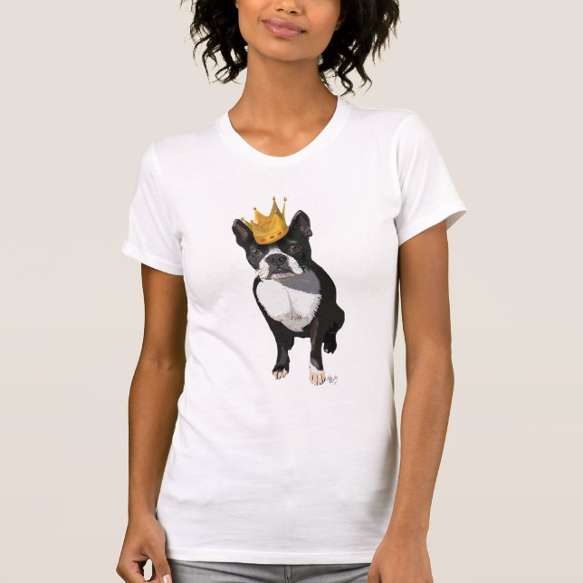 Boston Terrier And Crown T-Shirt (Front)