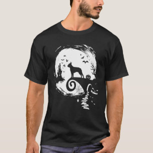 Boston Terrier And Moon Halloween Costume Dog T-Shirt