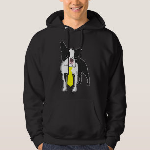 Boston Terrier And Yellow Tie Hoodie