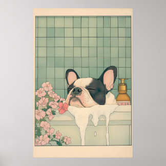 Boston Terrier Art Print Japanese Ukiyo-e Style